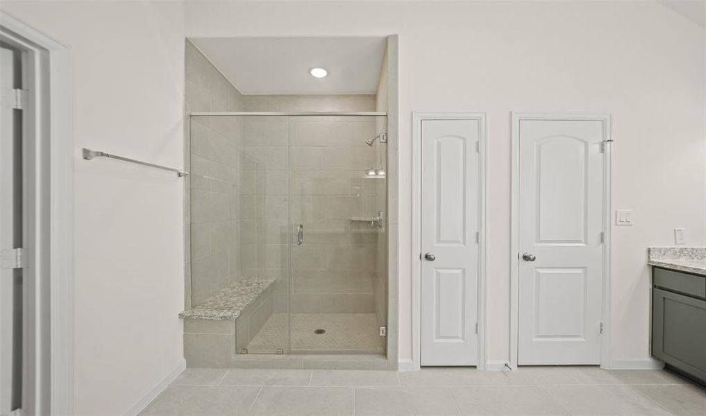 Separate shower in owner's bath (*Photo not of actual home and used for illustration purposes only.)