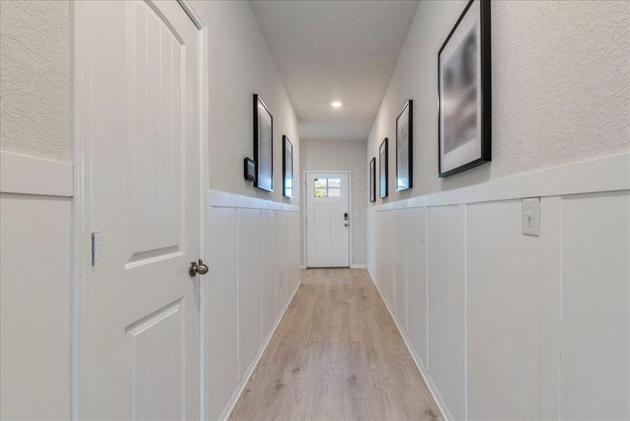 Entryway with custom wood molding