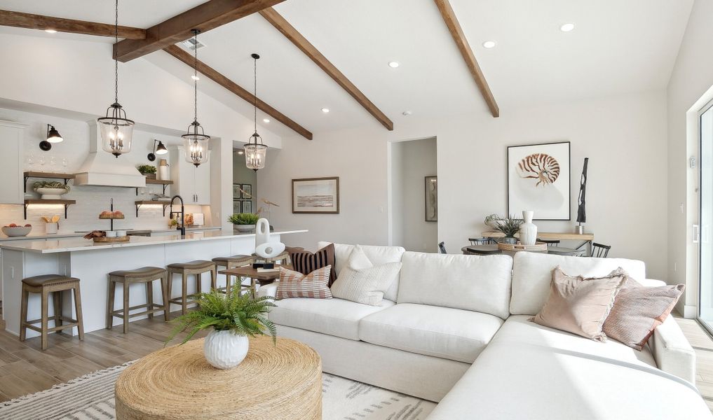 High vaulted ceilings in great room