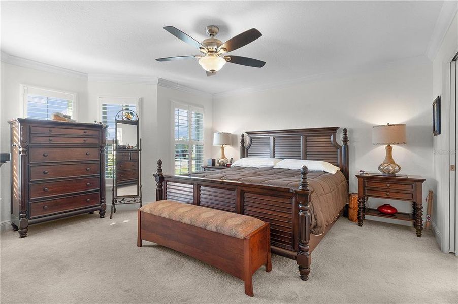 Spacious Primary Bedroom with bump out windows.