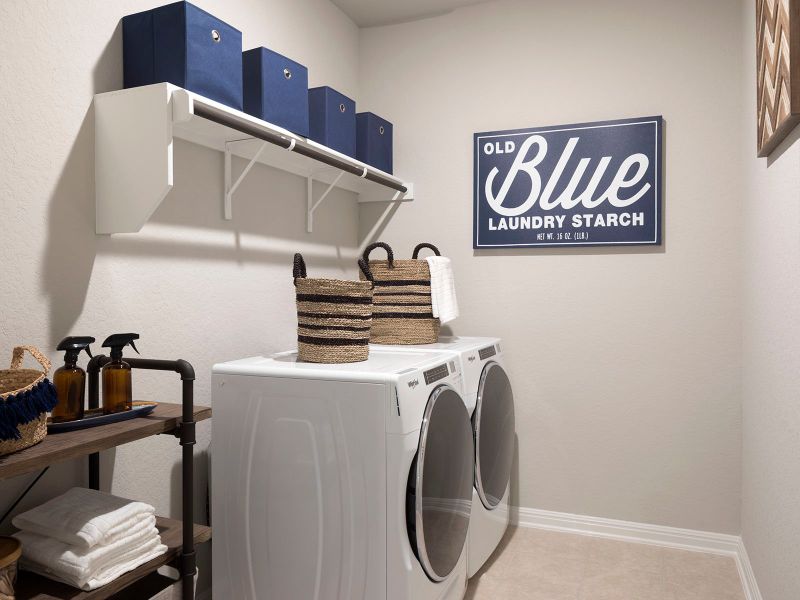 The spacious laundry room provides lots of space for all your cleaning needs.