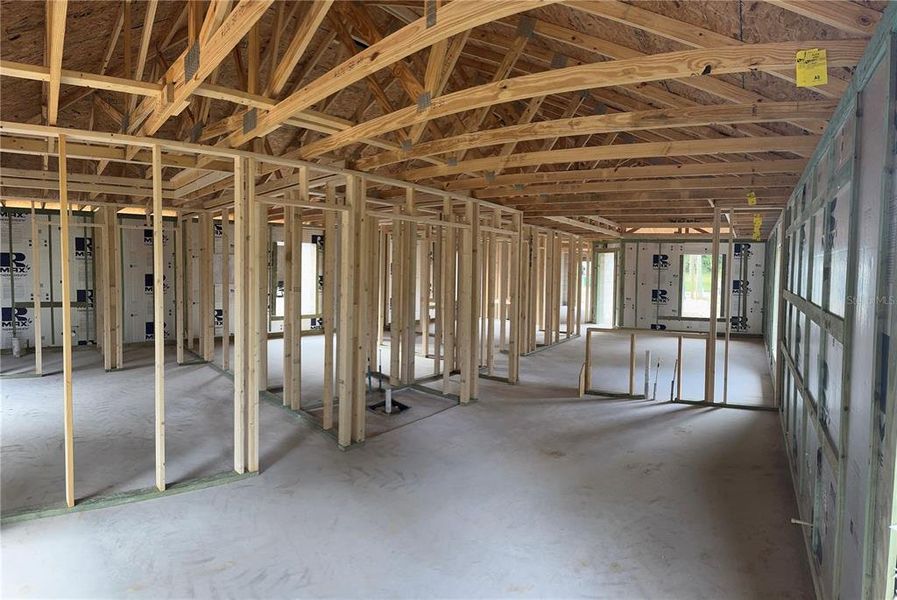 Interior framing under construction