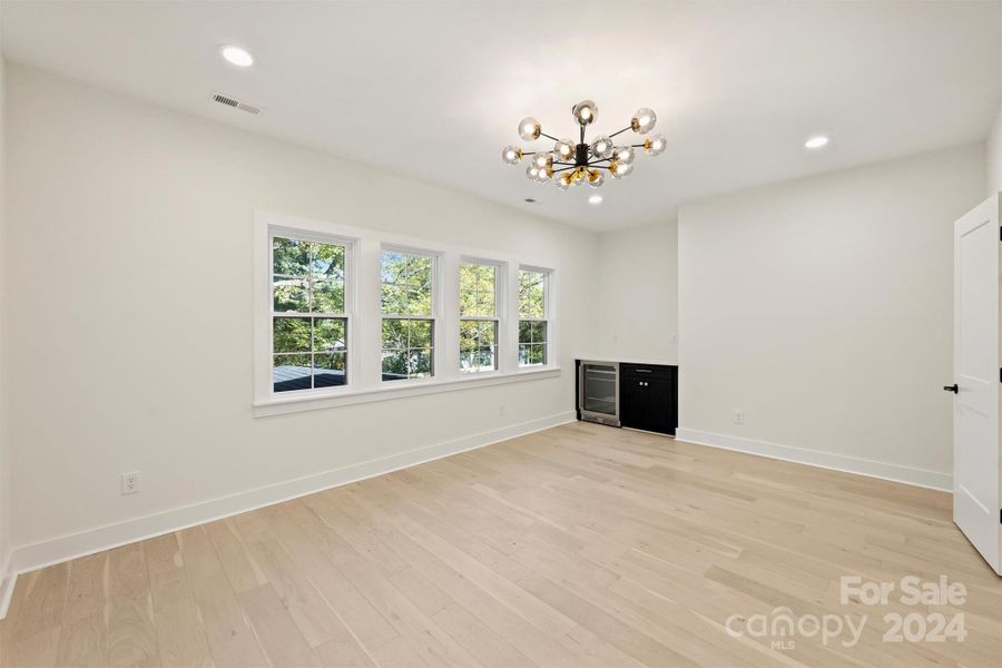 Game room/ loft with beverage area