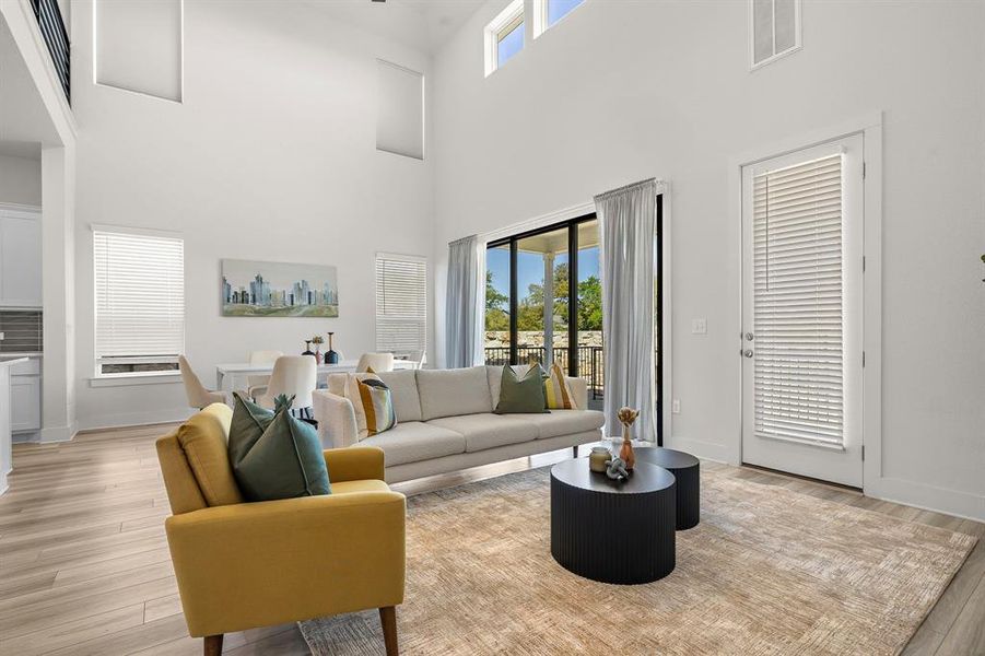 Soaring high ceilings in the main living area