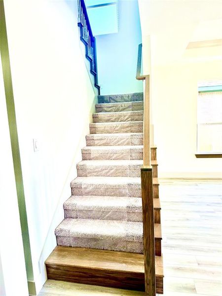 Stairway with wood-type flooring