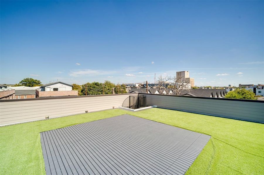 Deck featuring a yard