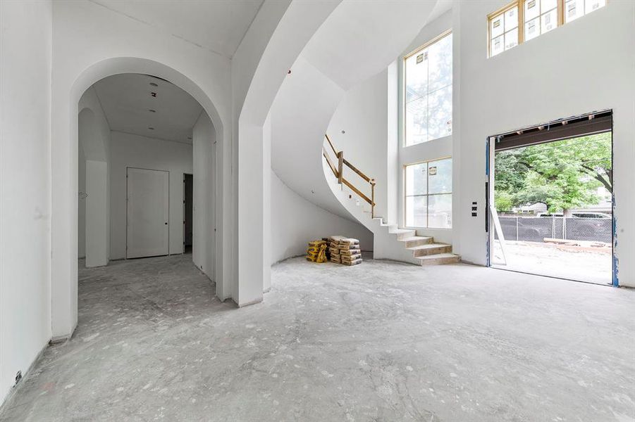 Entire foyer will be finished in star plaster to give the entryway an elevated luxurious feel.