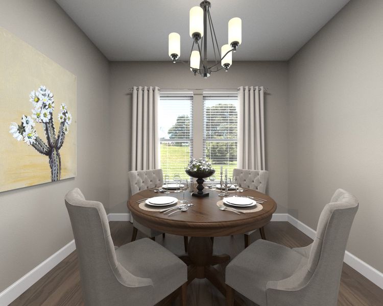 Gather the family for a home-cooked meal in the spacious dining area.