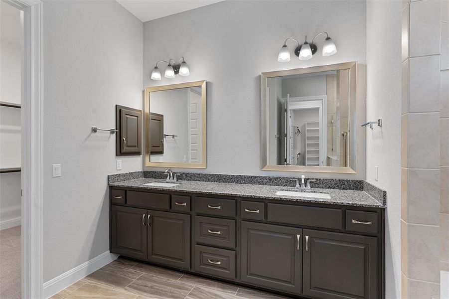 primary bathroom double vanity