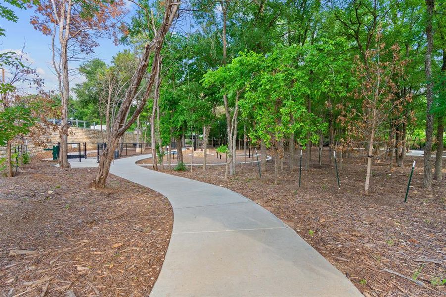 Resident park with dog park.