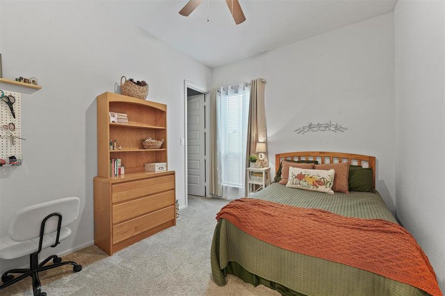 1st floor guest bathroom with large closet and upgraded custom storage.