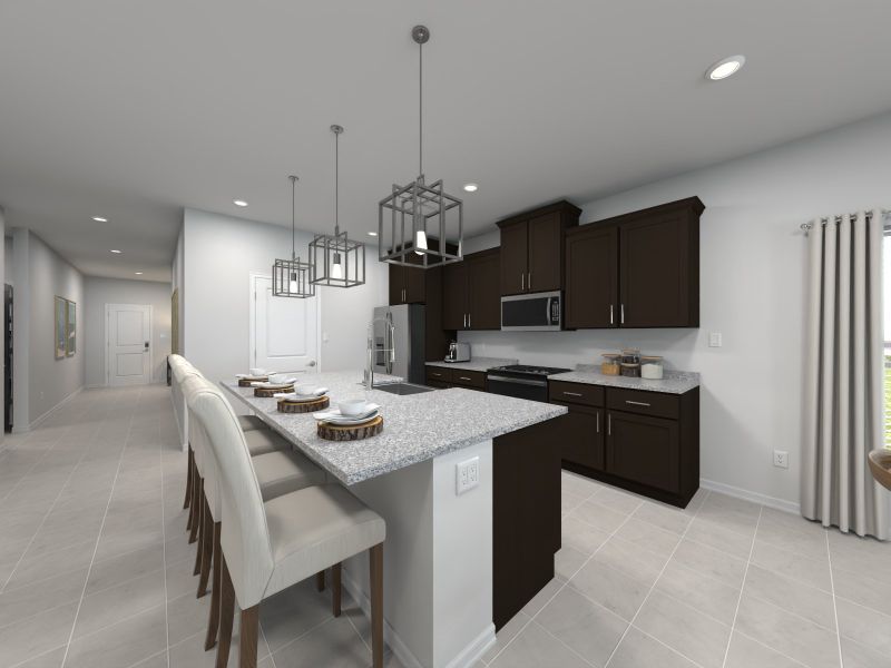 Virtual rendering of kitchen in Jubilee Select floorplan