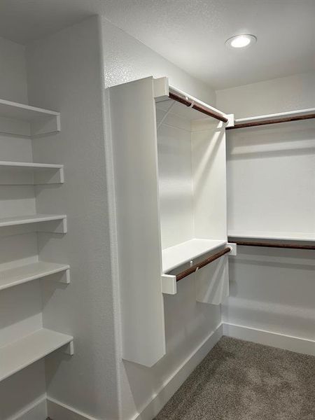 Primary bedroom features walk in closet