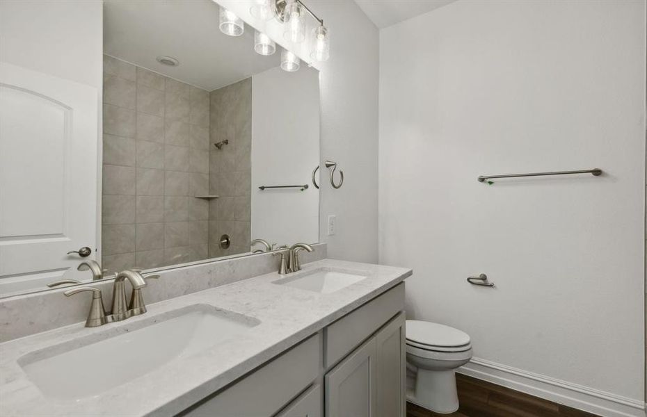 Spacious secondary bathroom*real home pictured