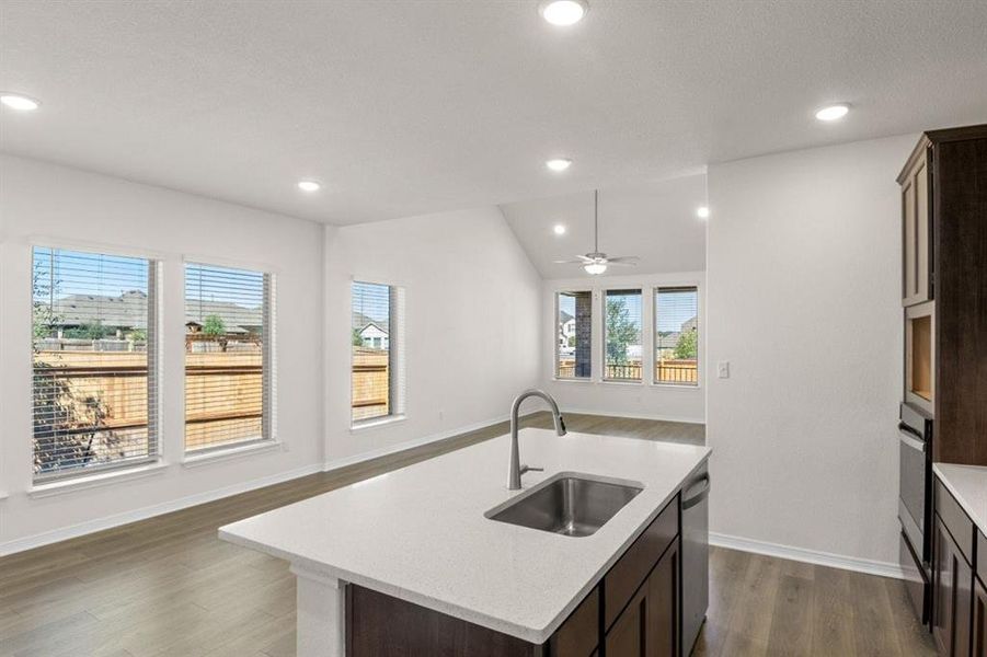 Kitchen; open to Living & Dining areas