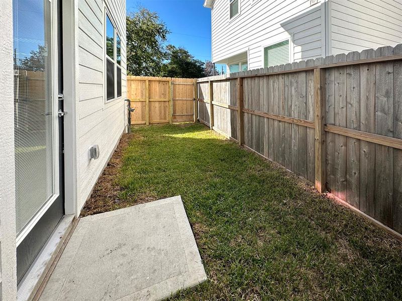 Fenced Back Yard.