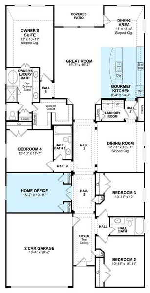 The Willard II floor plan by K. Hovnanian® Homes. 1st Floor shown. *Prices, plans, dimensions, features, specifications, materials, and availability of homes or communities are subject to change without notice or obligation.