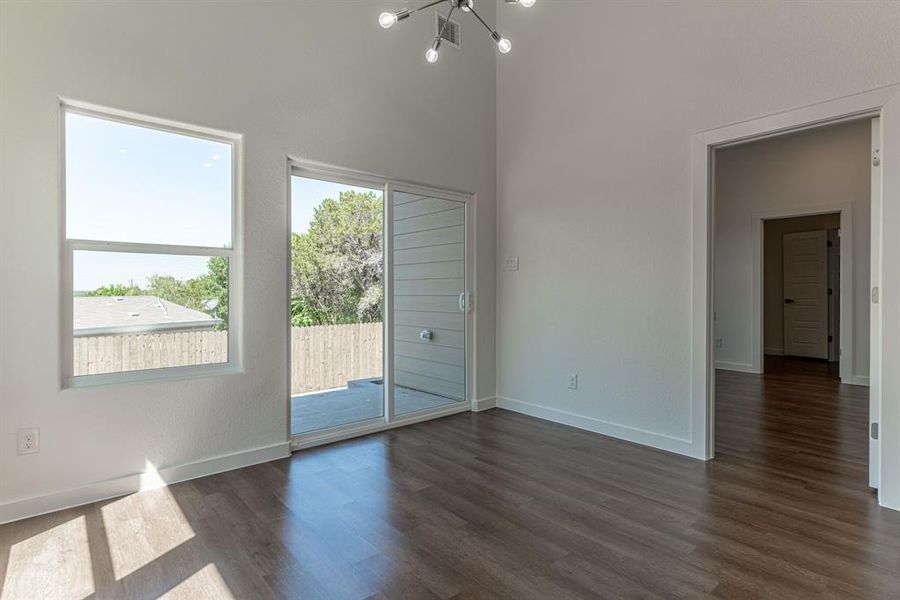 Dining area with sliding door to patio