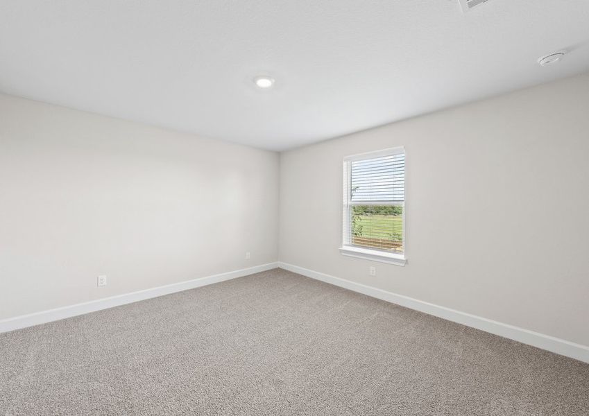 The secondary bedrooms of the Cypress floor plan are a great space for childrens bedrooms or as guest rooms.