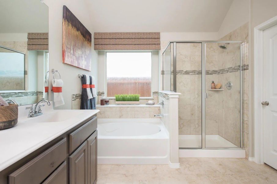 Primary Bathroom | Concept 1849 at Silo Mills - Select Series in Joshua, TX by Landsea Homes