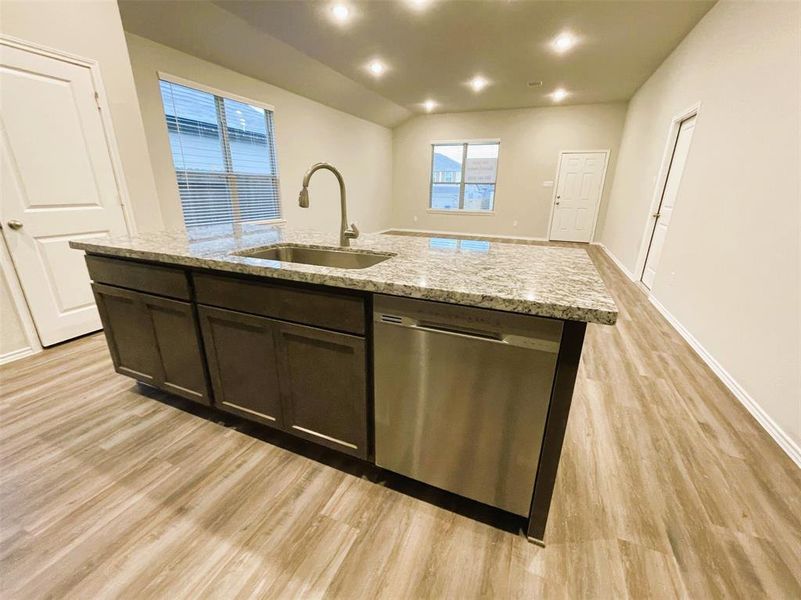 View from your kitchen overlooking the dining & living room