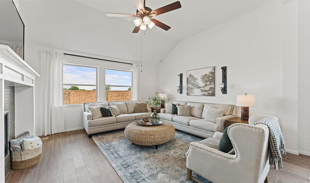 Cozy fireplace in great room (*Photo not of actual home and used for illustration purposes only.)