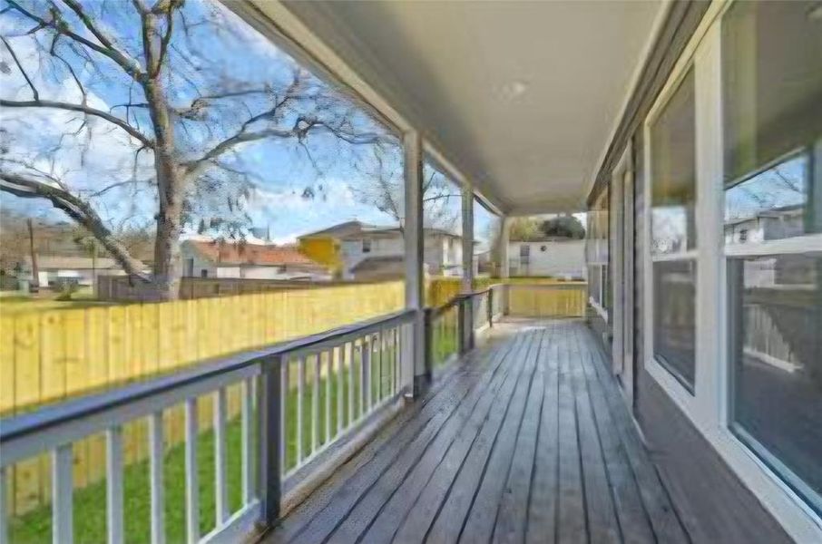 Very nice and wide exterior covered patio area, great for outdoor fun, lounging and entertaining.