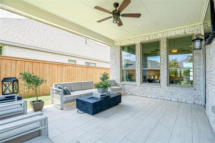 Extended Patio with fireplace