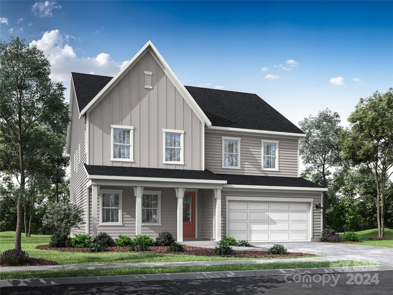 The Kempton at Eckley Rendering *actual color scheme and orientation varies on this home