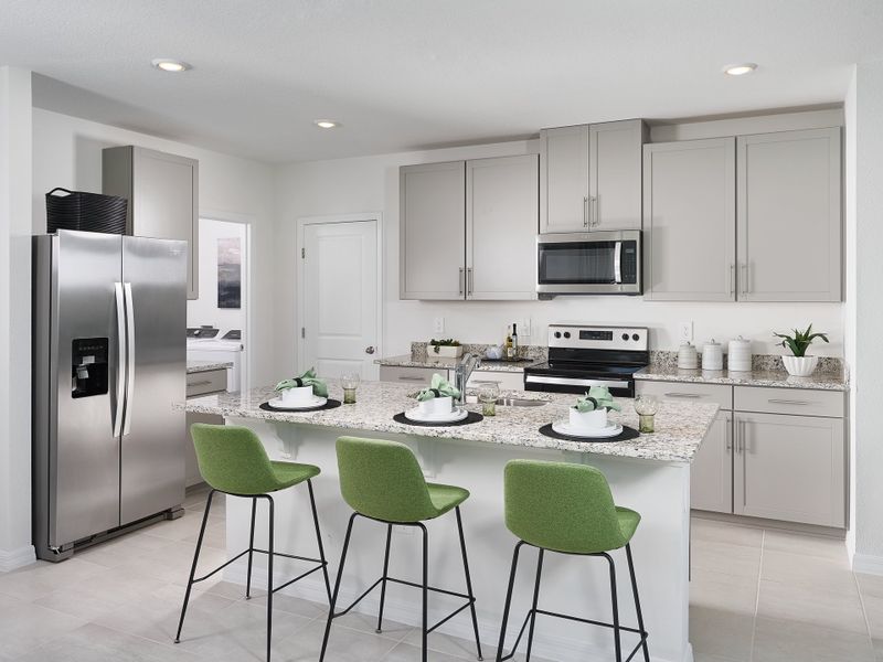 Kitchen in Yellowstone model at The Grove at Stuart Crossing.