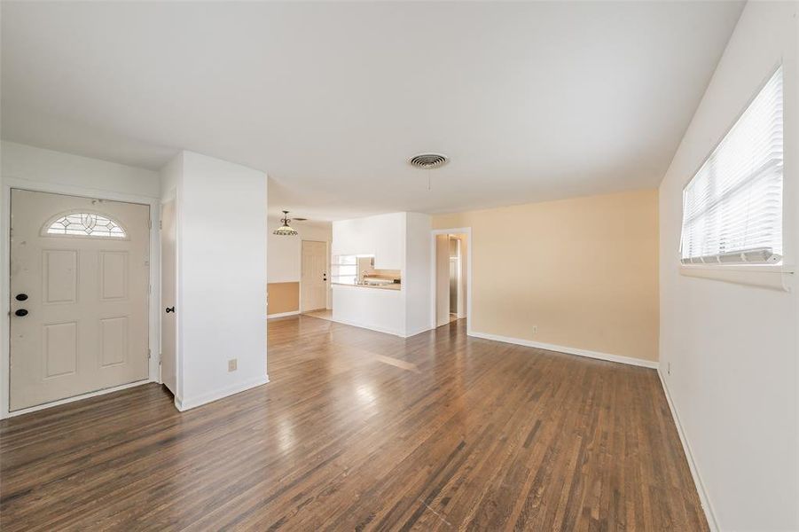 Beautiful refinished hardwood floors throughout