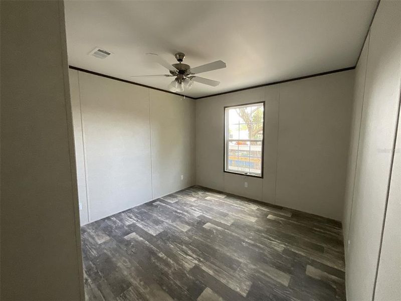 Every room has a ceiling fan with light fixture