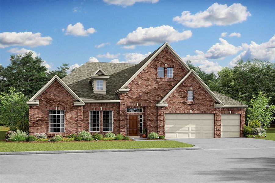 Charming Samuel design by K. Hovnanian Homes in elevation A built in beautiful Tejas Landing. (*Artist rendering used for illustration purposes only.)