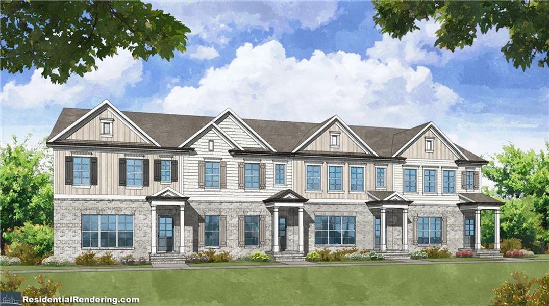 New construction Townhouse house 1300 Ainsworth Alley, Sugar Hill, GA 30518 The Oakfield- photo