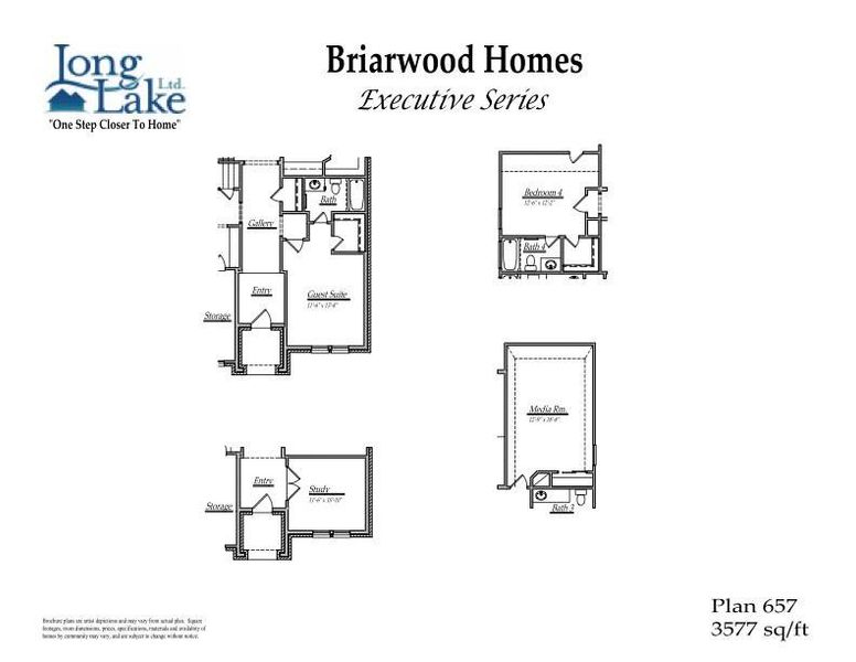 Plan 657 features 6 bedrooms, 5 full baths, 1 half bath and over 3,500 square feet of living space.