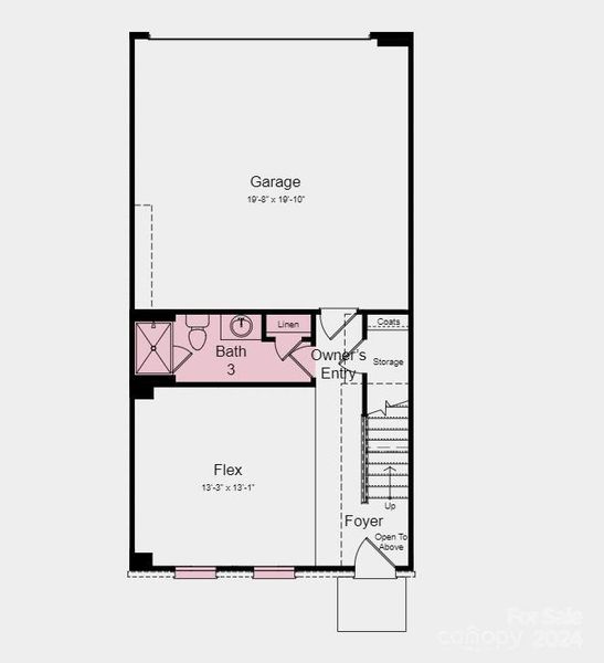 Floor Plan - Structural options added include:Full bathroom on ground floor, fireplace, gourmet kitchen, and ledge in primary shower.