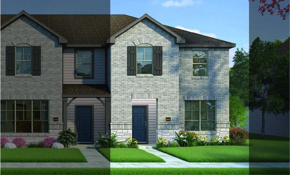 Houston with Elevation 3A Stone Exterior 2023 Townhomes