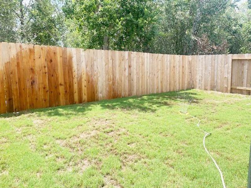 spacious backyard with fence for privacy