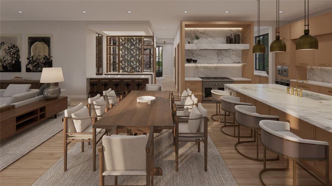 Kitchen and Breakfast Room with Wood Mode Cabinetry