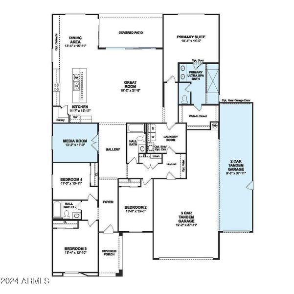 Jerome Floorplan 5 car media ultra bath