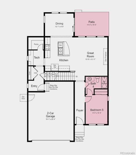 Structural options include: Extended patio, bed 5 with bath 4, and crawl space.