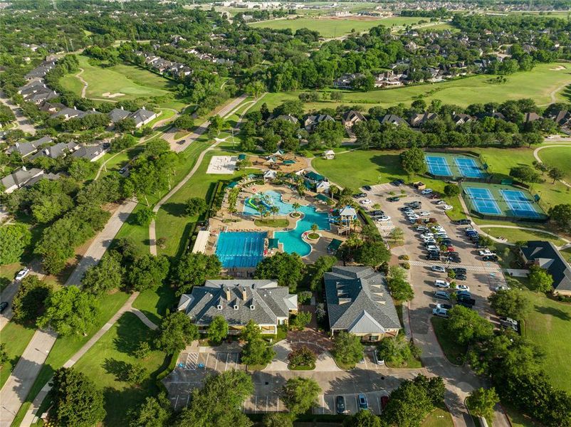 Community amenities welcome neighborly interaction through the pool, tennis courts, and the playground! Take the kiddos to the pool for an afternoon swim or meet with friends for a competitive and friendly game of tennis!