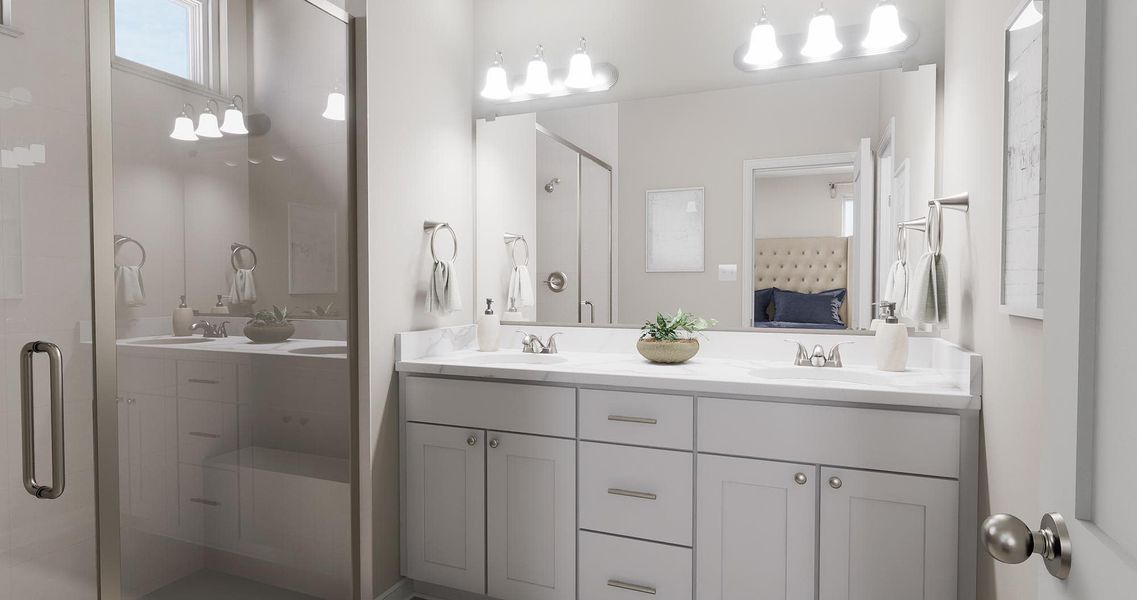 Owner's Bath - Barcelona - Inspired at Prairie Village in Brighton, Colorado by Landsea Homes