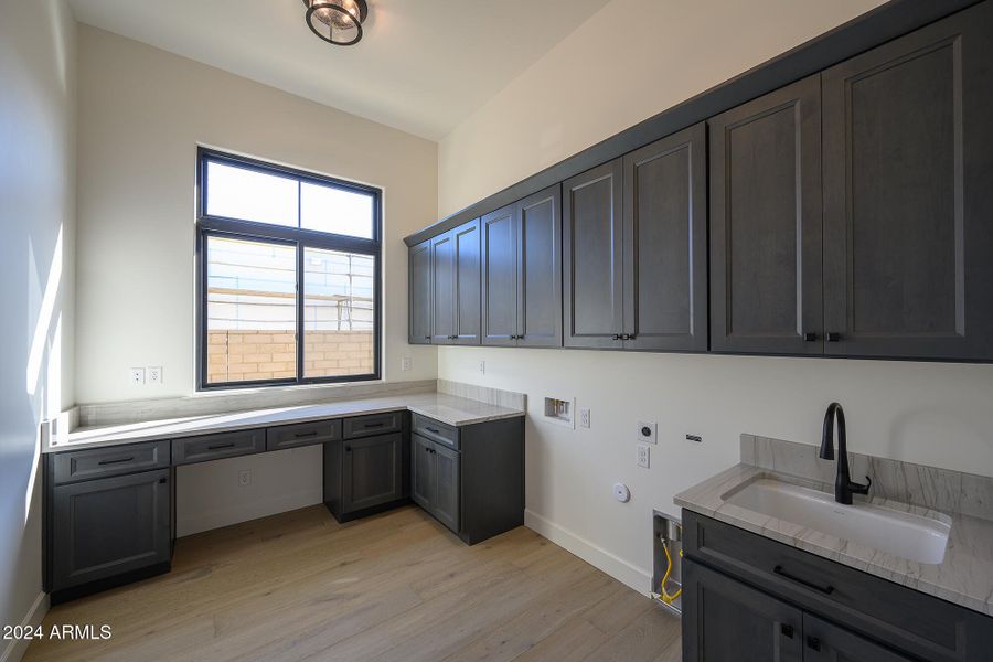 Large Laundry with Built-in Desk