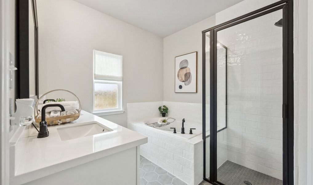 Owner's luxury bath with dual sinks