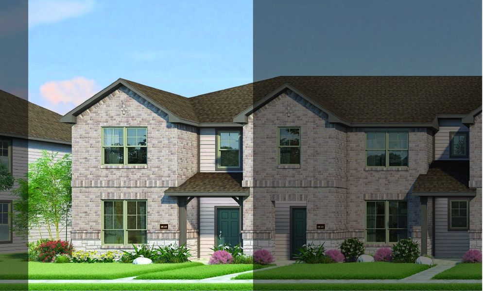 Travis with Elevation 6B Stone Exterior 2023 Townhomes