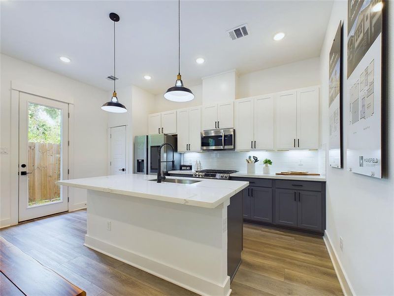 Open-concept first-floor living area.