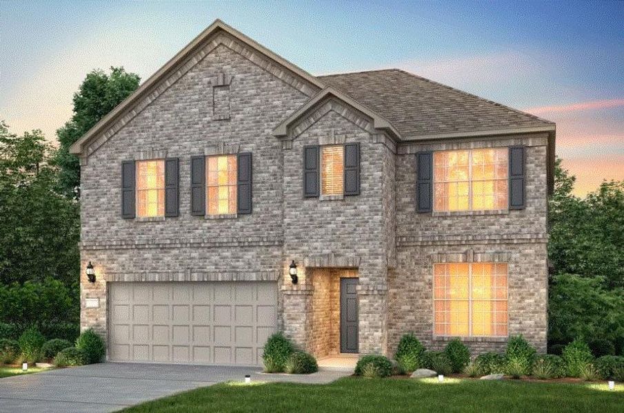 Pulte Homes, Caldwell elevation A, rendering