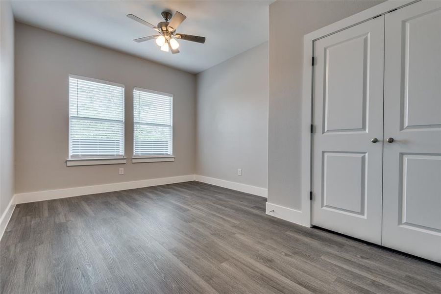 Secondary bedrooms feature ceiling fans for higher energy efficiencies.