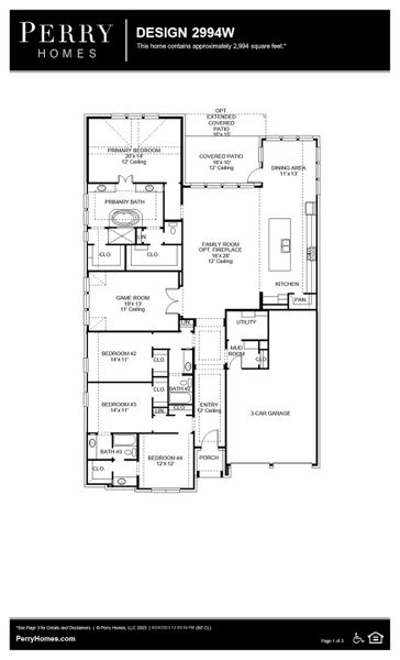 Floor Plan for 2994W